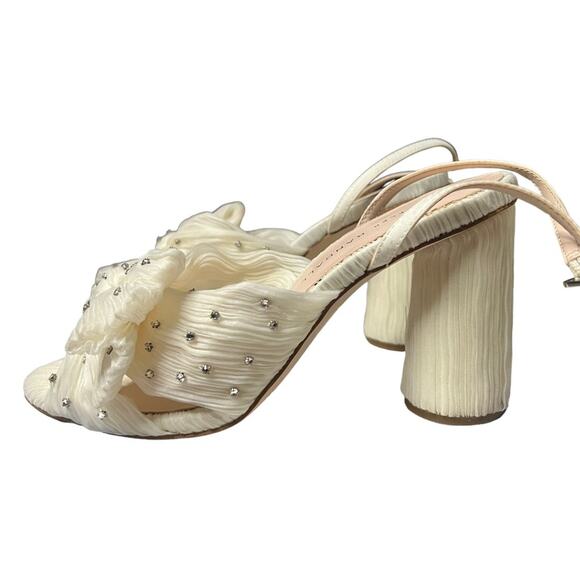 Loeffler Randall Camellia Pearl Rhinestone Pleated Heels sz 6B - Picture 3 of 16